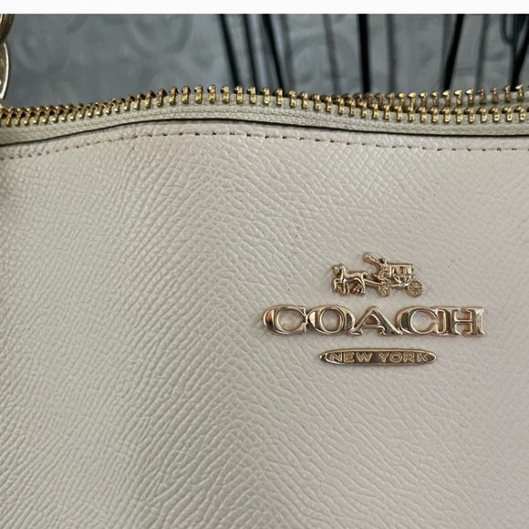 Coach F57526 Off White Ivory Chalk Grossgrain Leather Ava Tote Handbag Purse - Picture 5 of 11